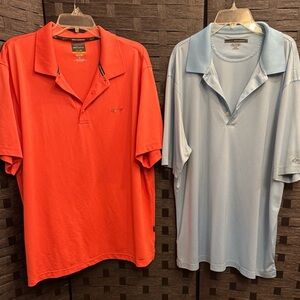 Tasso Elba Orange and Light Blue Golf Polo Shirts